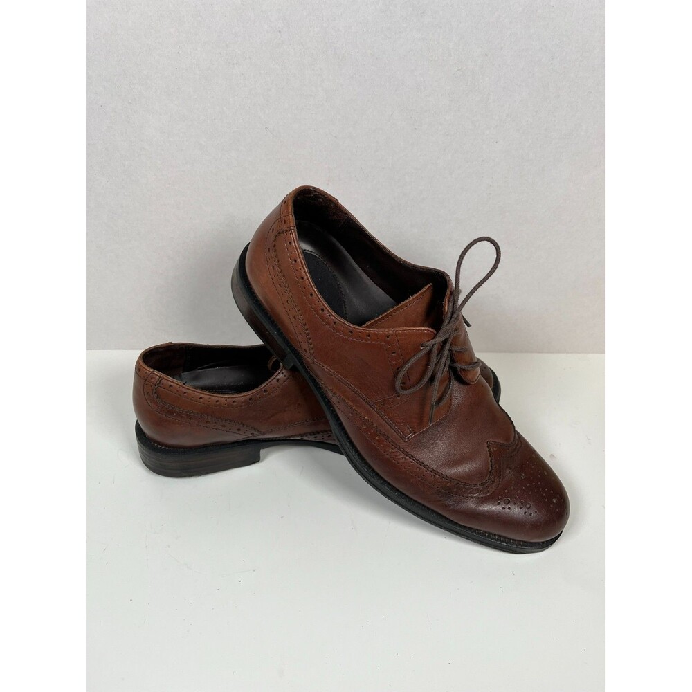 Banana Republic Brown Leather Dress Shoes Men's Size 9.5 Wingtips Oxfords